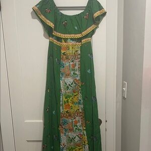 Elegant Green Butterfly Maxi Dress